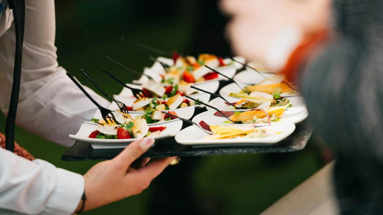 Corporate cafeteria management display with fresh food stations in San Jose